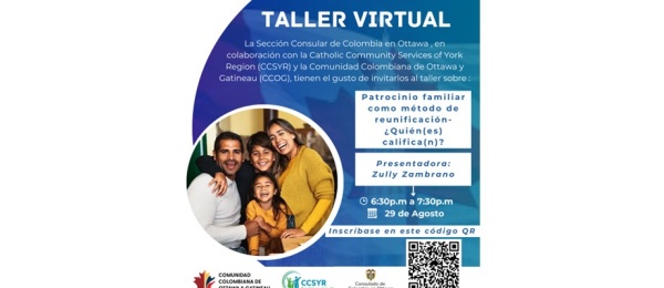 Taller de formación virtual Patrocinio familiar como método de reunificación este 28 de agosto