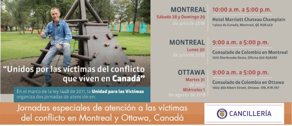 Jornadas especiales de atención a las víctimas del conflicto en Montreal y Ottawa, Canadá